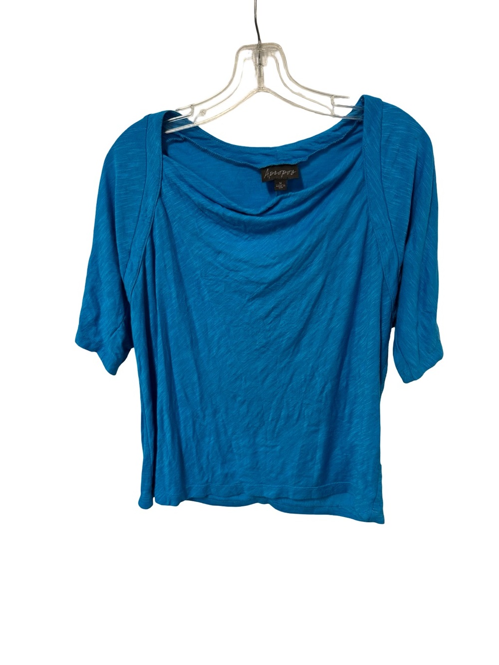 Apt. 9 Teal Short Sleeve Draped Neck Top